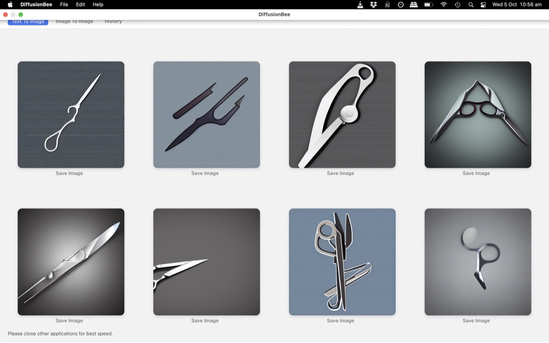 screen cap of stable diffusion output